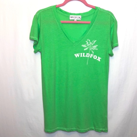 WILDFOX one-of-a-kind green palm tree t-shirt 💚 - Picture 1 of 7
